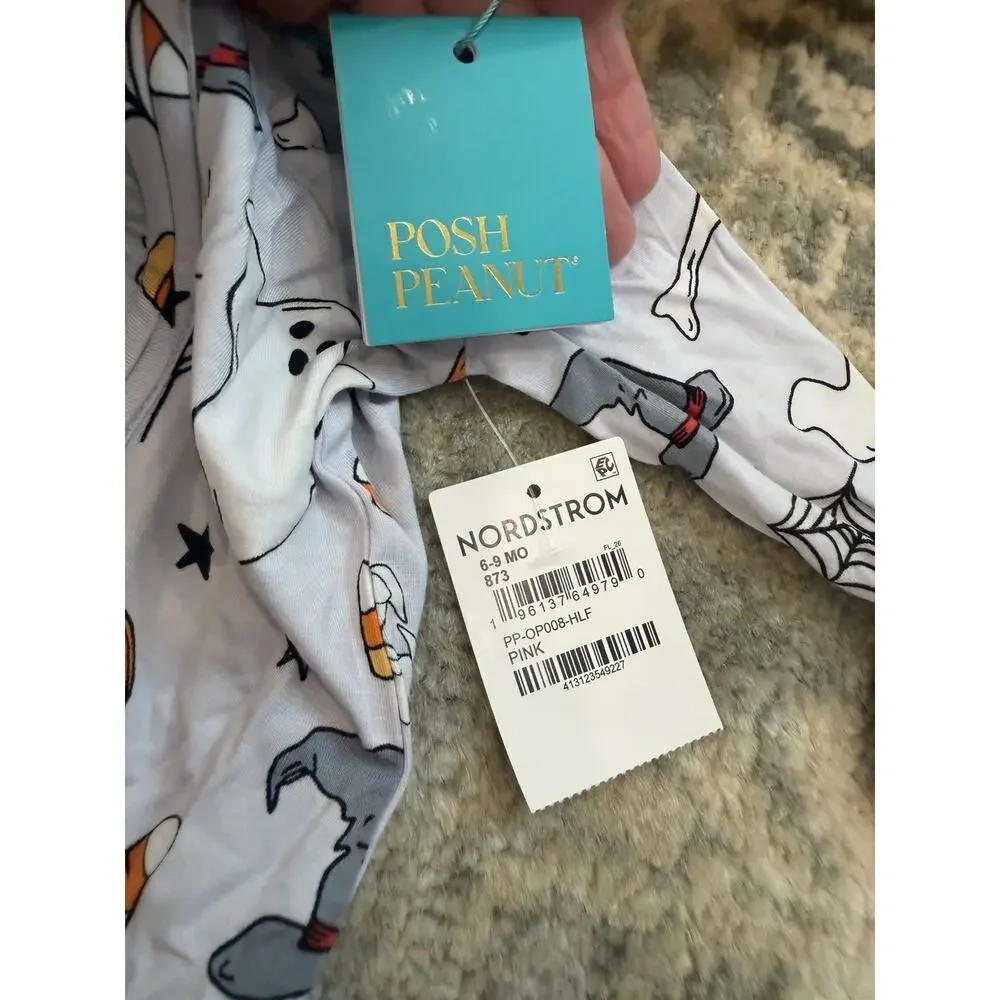 Posh Peanut Unisex Bamboo Halloween Zipper Footie 6-9 Months NWT